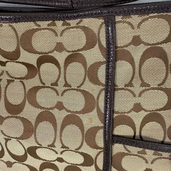 Coach Brown Monogram Leather Large Crossbody/Shoulder Purse - Picture 8 of 16